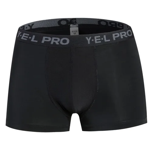 Yel Gym Leggings Men Crossfit Shorts Running Compression Maillots De Football Sports Boxer Jogging Underwear Running Shorts - Цвет: Черный