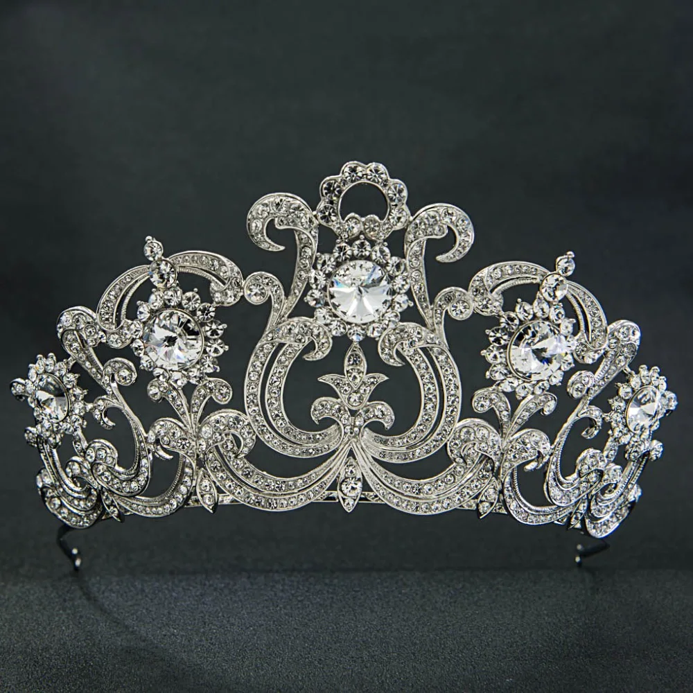 Buy Classic Real Austrian Crystals Royal Big Wedding Bridal Tiara Crown Women