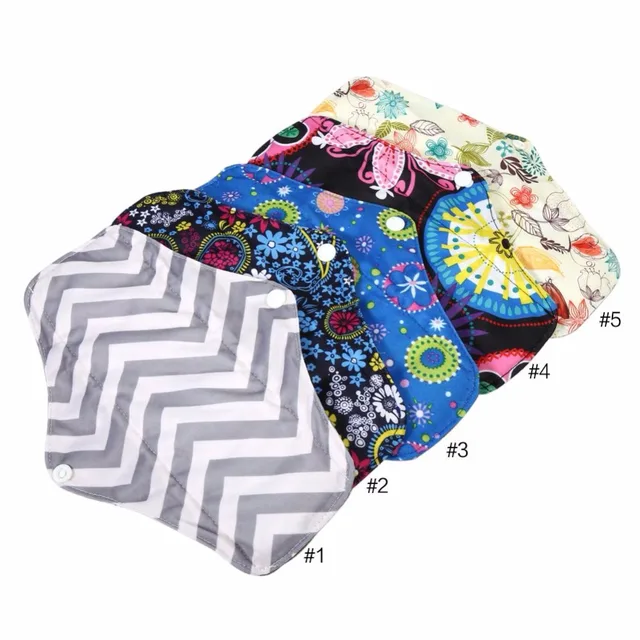 1PC 18 * 25cm Menstrual Pads Reusable 5 Colors Charcoal Bamboo Cloth Menstrual Pads Washable Sanitary Towel Panty Maternity Pads
