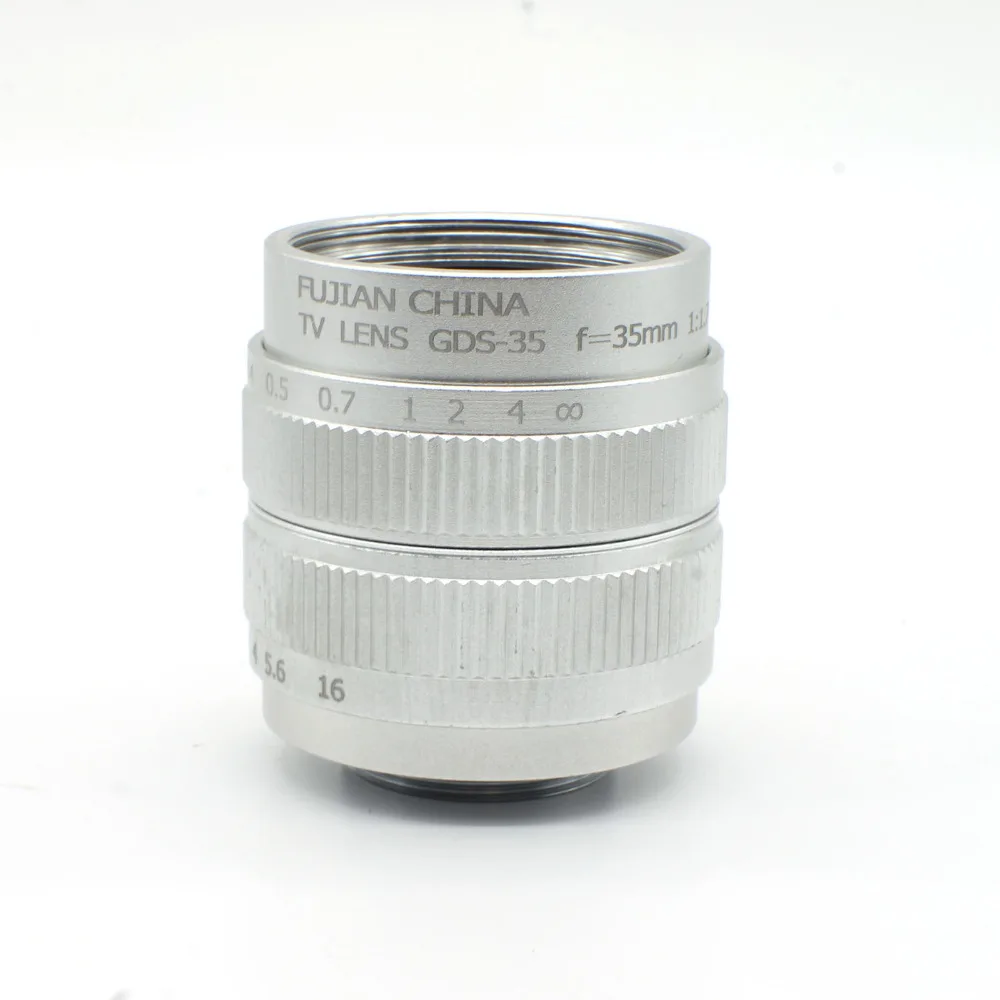 Высокое качество Фуцзянь видеонаблюдения 35 мм f1.7 объектив с-образное крепление для объектива для sony NEX-5 NEX-3 NEX-7 NEX-5C NEX-C3 NEX серебро+ светозащитная бленда объектива