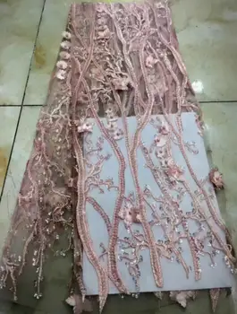 

wedding nigerian lace fabrics high quality S1891615 african tulle net lace with stones beads pink teal aqua