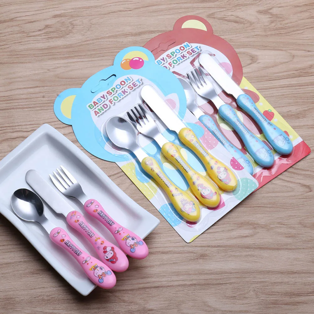 

Cartoon Shape Children Dinnerware Set Baby Kid Tableware Fork Cutlery Sets Cartoon Fork