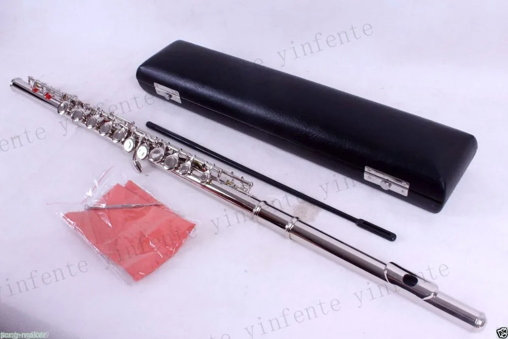17 отверстий Флейта E ключ Мельхиор Посеребренная концертная Флейта с чистящей тканью палочка перчатки отвертка мягкий мешок