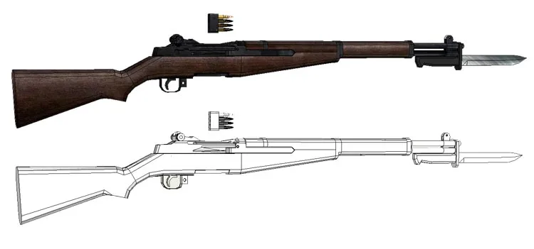 1:1 M1 гирлянда Бумажная модель оружие пистолет 3D ручной работы рисунки огнестрельное оружие военный бой