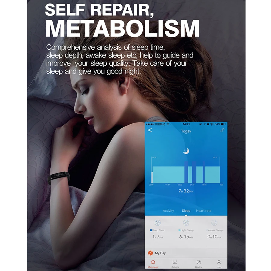 Timeowner ID130HR Смарт IP67 Водонепроницаемый монитор сердечного ритма Sleep Monitor Фитнес
