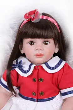 

60cm Real Reborn Silicone Girl doll lol toys big size Dolls Toys 24" vinyl lifelike newborn princess toddler play house boneca