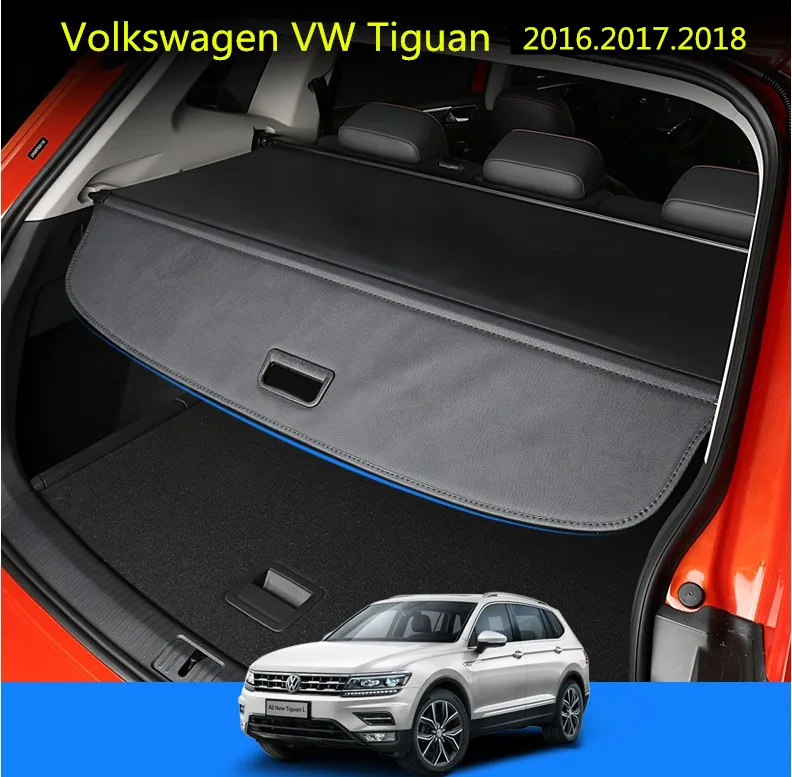 Для Volkswagen VW Tiguan задняя крышка для багажника, защитная защита для экрана(черный, бежевый), автомобильные аксессуары