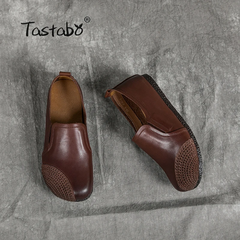Tastabo/обувь из натуральной кожи Модные лоферы Женская обувь ручной работы Мягкая
