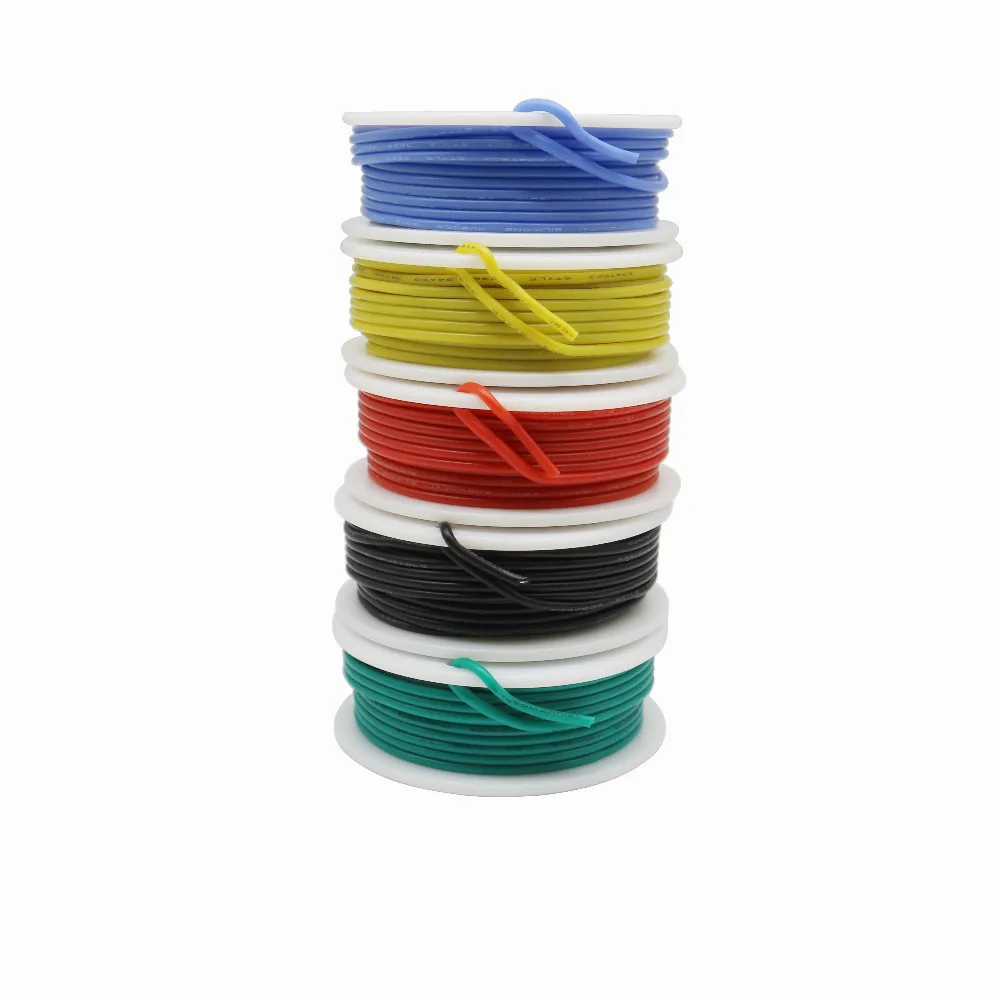 20 AWG гибкий силиконовый прочный провод комплект коробка электрический провод 20 Калибр Монтажный провод 300 в кабель(19,6 футов каждого цвета) DIY