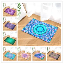 Психоделические индийские мандалы цветочные коврики Нескользящие Коврики для входной двери кухня гостиная спальня ковры 40*60 см