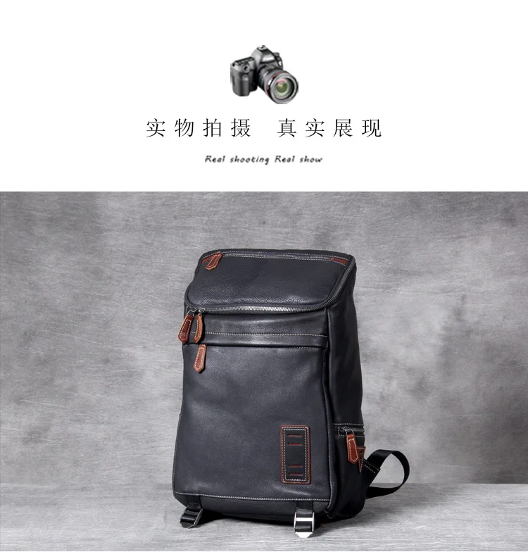 Фирменный Оригинальный рюкзак ручной работы из высококачественной натуральной кожи, деловой рюкзак для ноутбука, Мужская мягкая воловья