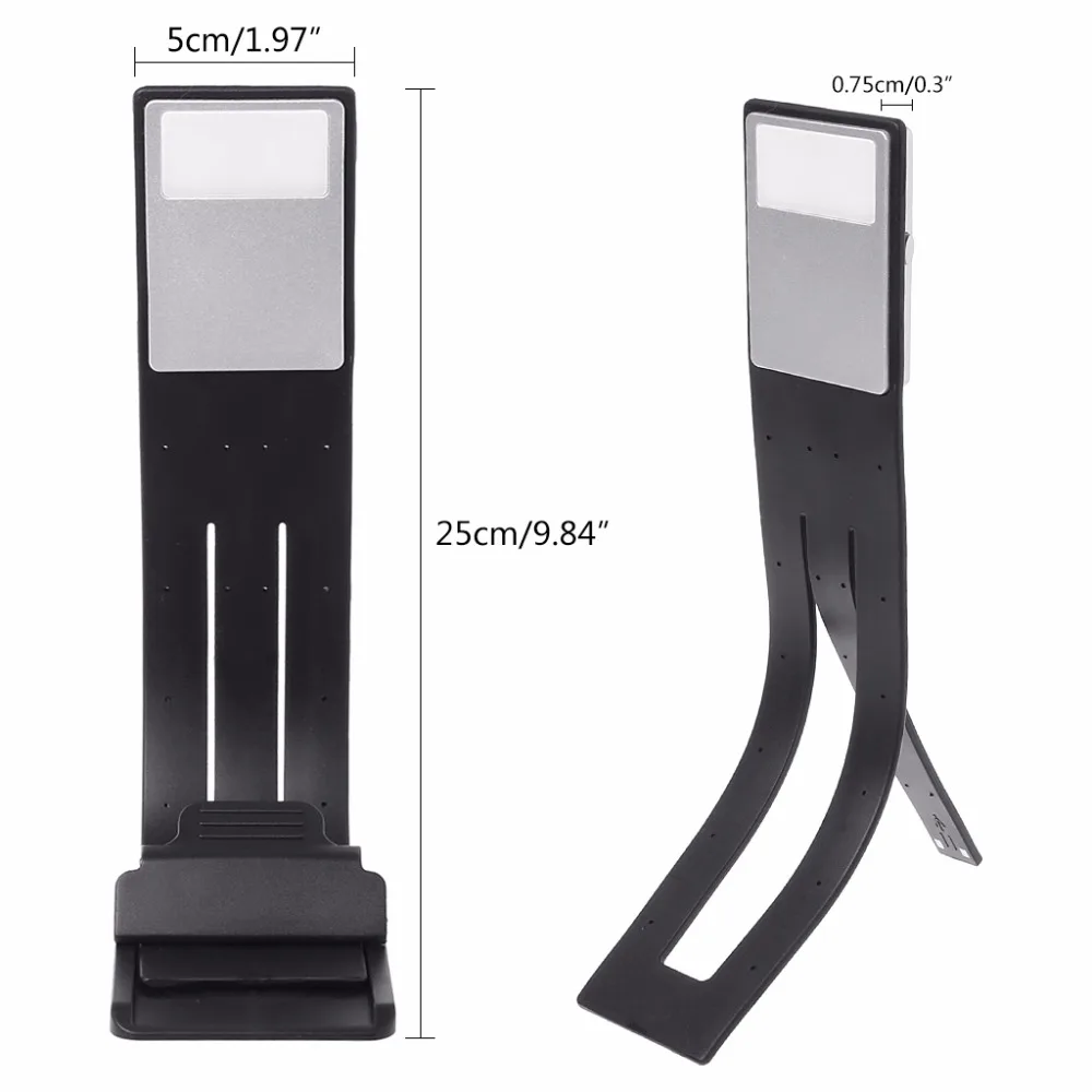 Мини-светильник с зажимом, USB Перезаряжаемый, для ухода за глазами, гибкий, с регулируемой яркостью, для чтения книг