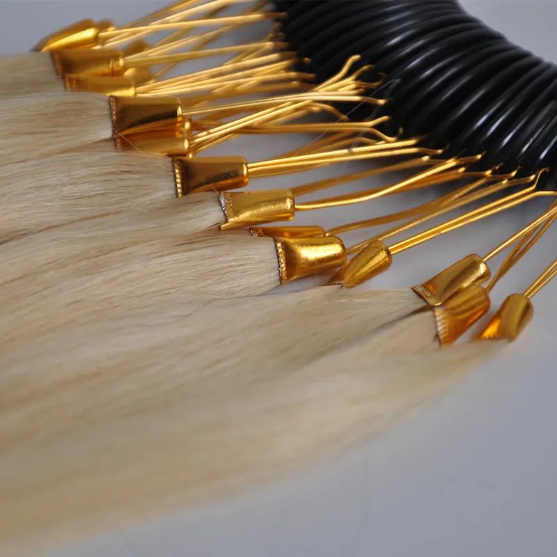 30pcs Dye Bleach Perm 100% Remy Human Hair Color Rings Color Chart For Hair Extension