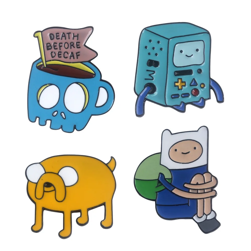 

Adventure Time Figure Pins & Brooches Finn and Jake bmo badge Enamel Pin for Women Men Lapel pin Jewelry cosplay gift