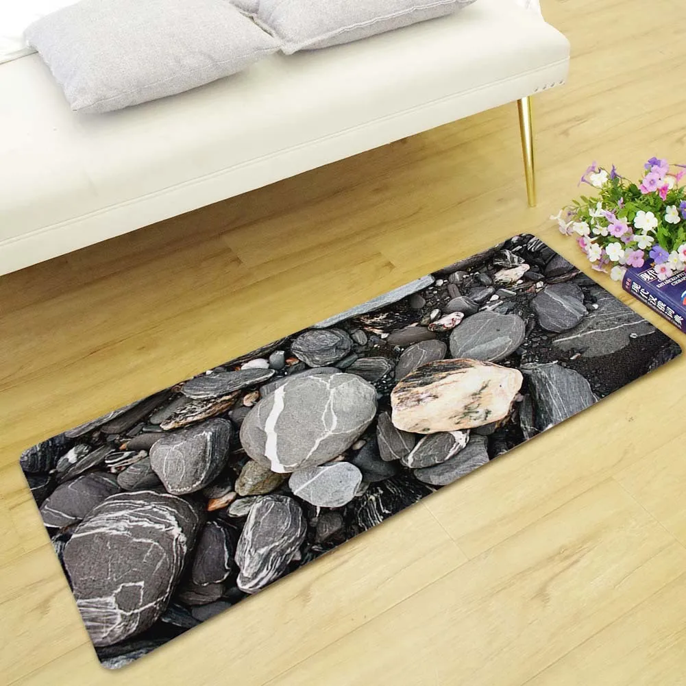

Honlaker Beach Stone Long Mat Living Room Decorative Floor Mat Water Absorbent and Antiskid Kitchen Rug Bedroom Bedside Mat