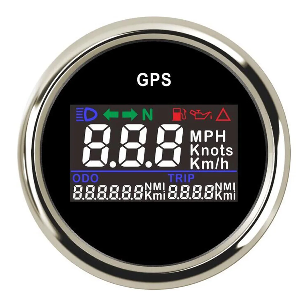 52 мм GPS Спидометр 0 ~ 999 км/ч миль/ч узлов водонепроницаемый цифровой автомобильный