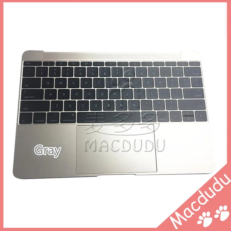 

Gray US Keyboard TrackPad Top Case Palm Rest Assembly 604-02595-02 For MacBook 12" A1534 2015