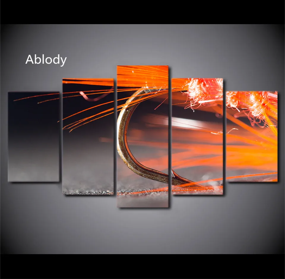 HD Printed 5 Piece Canvas Art painting 5 piece HD Fishing Hooks Painting Modular Wall Pictures