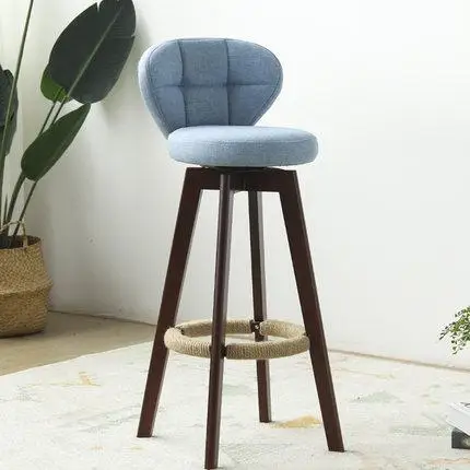 style8 Европейский бамбуковый твердый деревянный Elm барный стул ретро цвет вращающийся барный стул передний Стул высокий стул - Цвет: style8