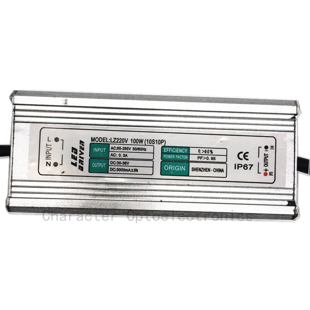 

2pcs Free shipping 100W Floodlight LED Driver IP67 waterproof floodlight lighting transformer AC 90V-265V output DC30-36V 3000mA