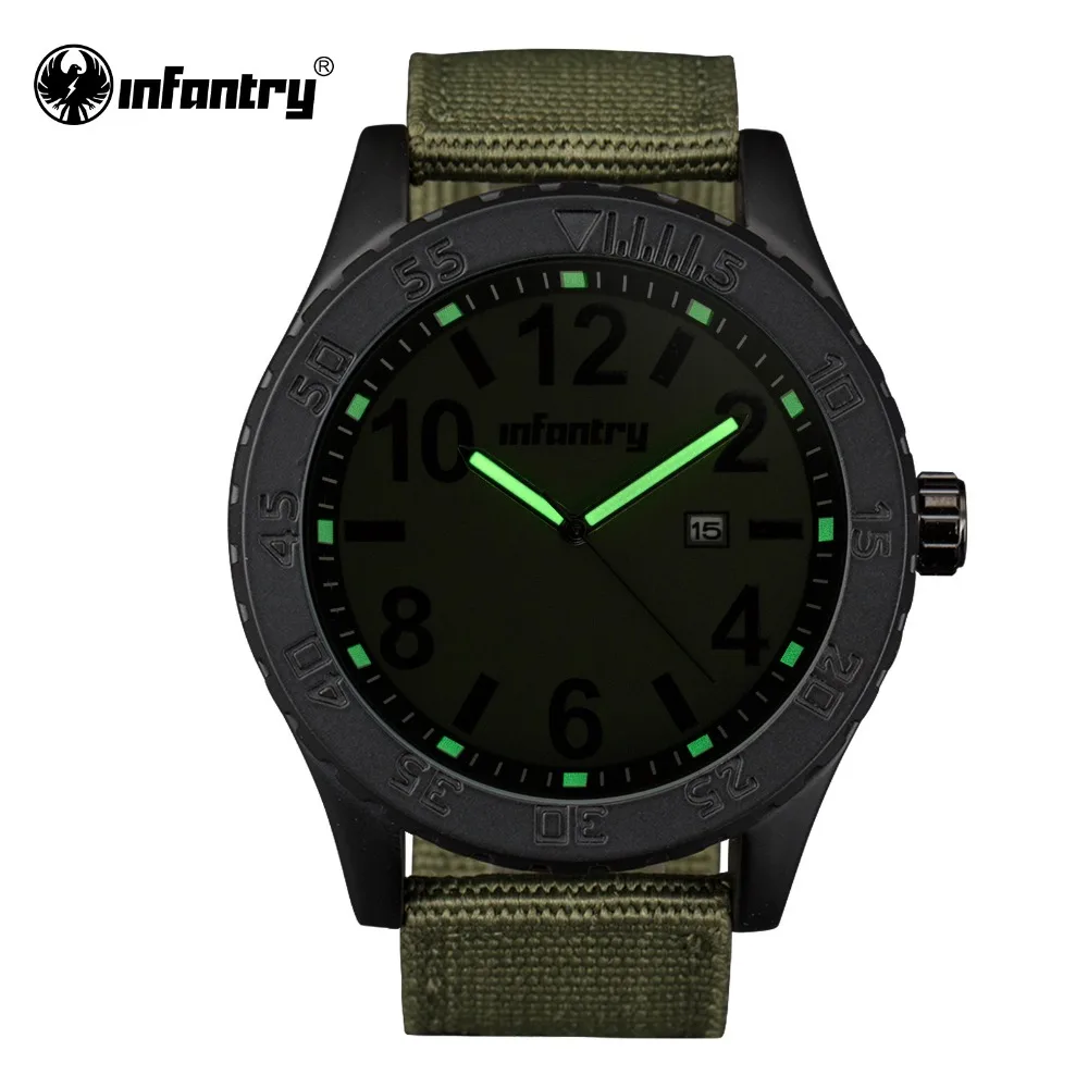 INFANTRY Mens Watches Green Outdoor Russian Style Military Army Watch