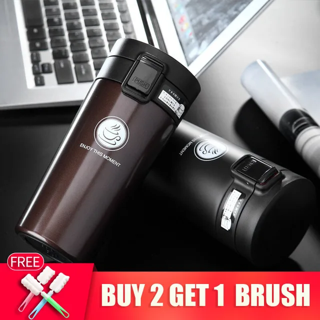 Best Offers Hot Quality Double Wall Stainless Steel Vacuum Flasks 360ml 380ml Car Thermo Cup Coffee Tea Travel Mug Thermol Bottle Thermocup