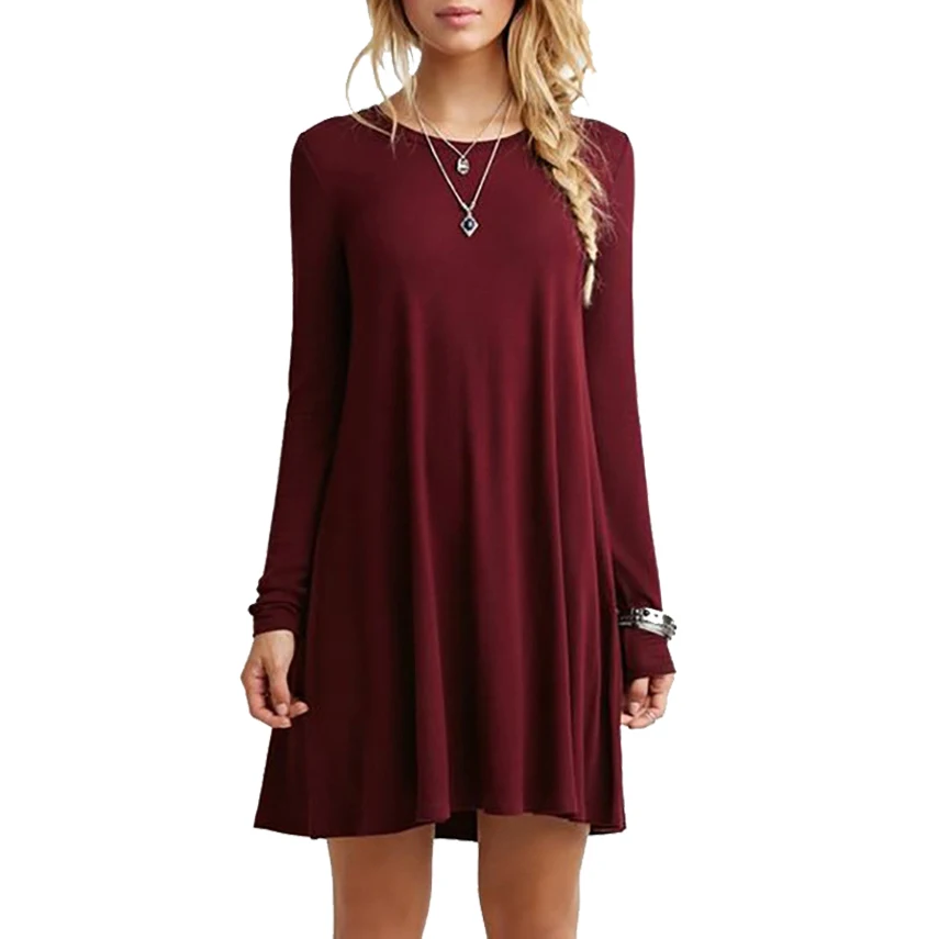 2016 Women Dress Long Sleeve Fashion Sring Autumn Dress Style Casual