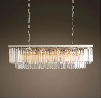 

Modern Rectangular Lustre Crystal Chandelier Light Semiflush Mount Crystal Chandeliers Lighting Fixtures For Living Room