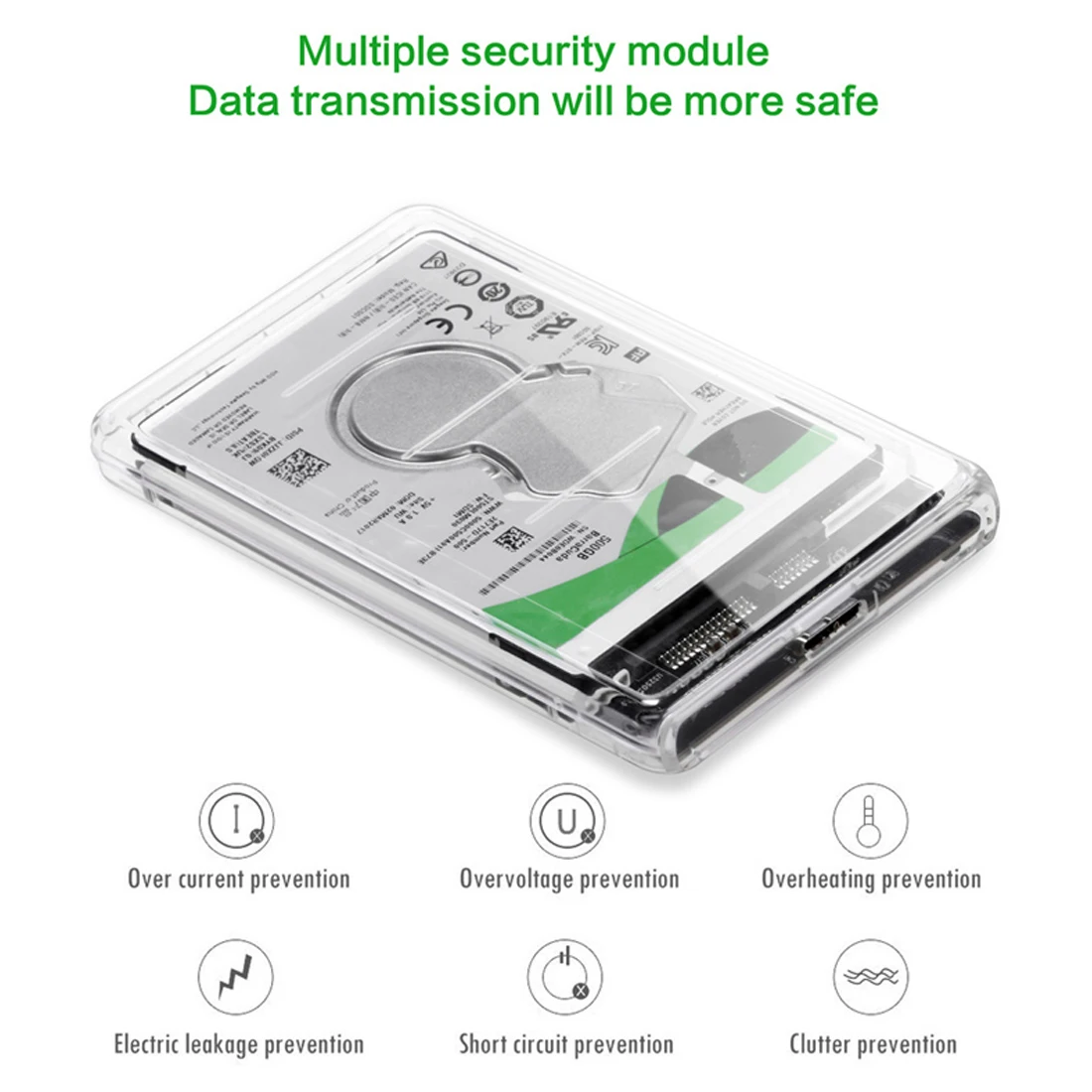 

Etmakit Brand 2.5 inch Transparent USB3.0 to Sata 3.0 HDD Case Tool Free 5 Gbps Support 2TB UASP Protocol Hard Drive Enclosure