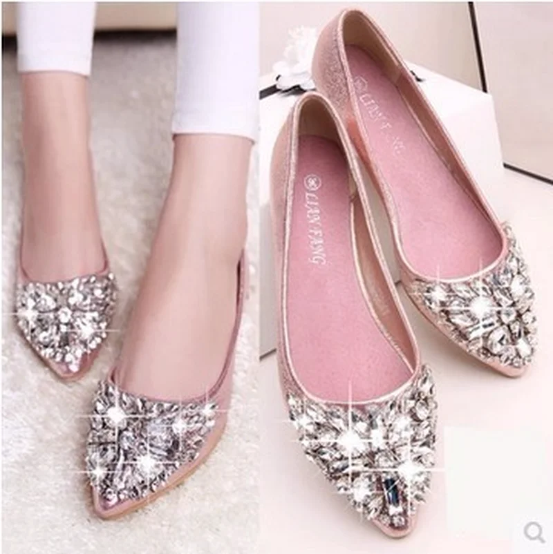 

Women's Shoes Single Flat-soled Flat-heeled Casual New Trendy Drill tong femme Spring and Autumn of 2019