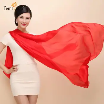 

Ladies long large Scarf Pure Silk Bandanas Echarpe Fashion Solid color red white Gift Shawl Wrap Bufandas women Pashmina 180*90