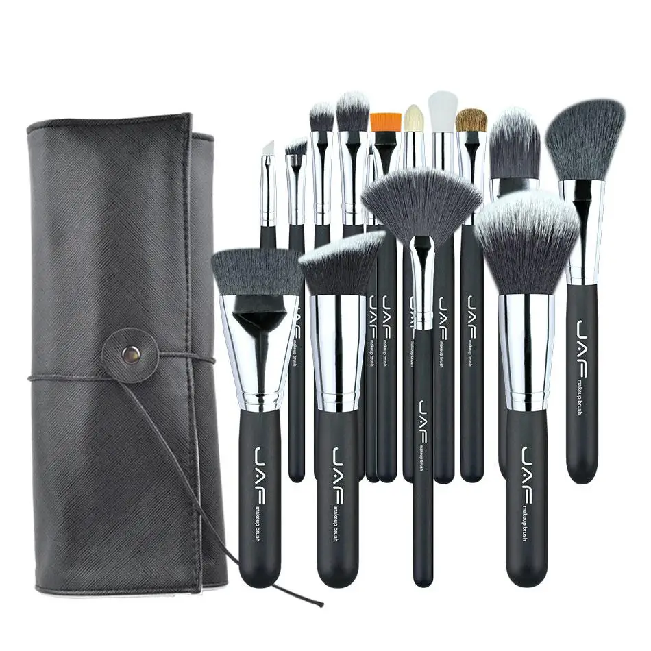 

Leather Case Portable Holder 15 PCS/SET Professional Makeup Brushes Adjustable Suitable for Travelling J1531YC-B