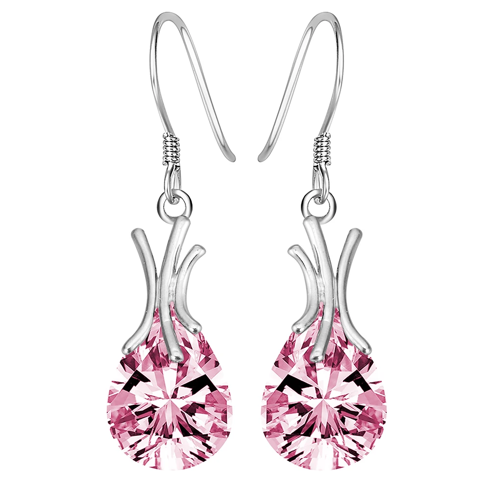 Women Dangle Earrings with Stones 2017 Silver color Plant Jewelry