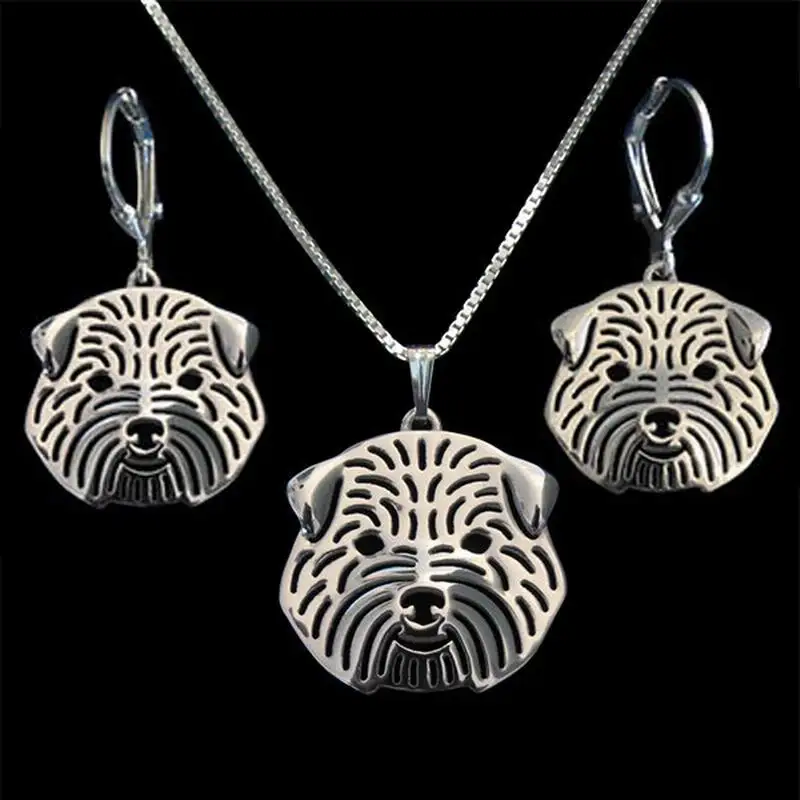Fashion Lovers' Alloy Norfolk Terrier Dog Jewelry Set Metal Chain Dog
