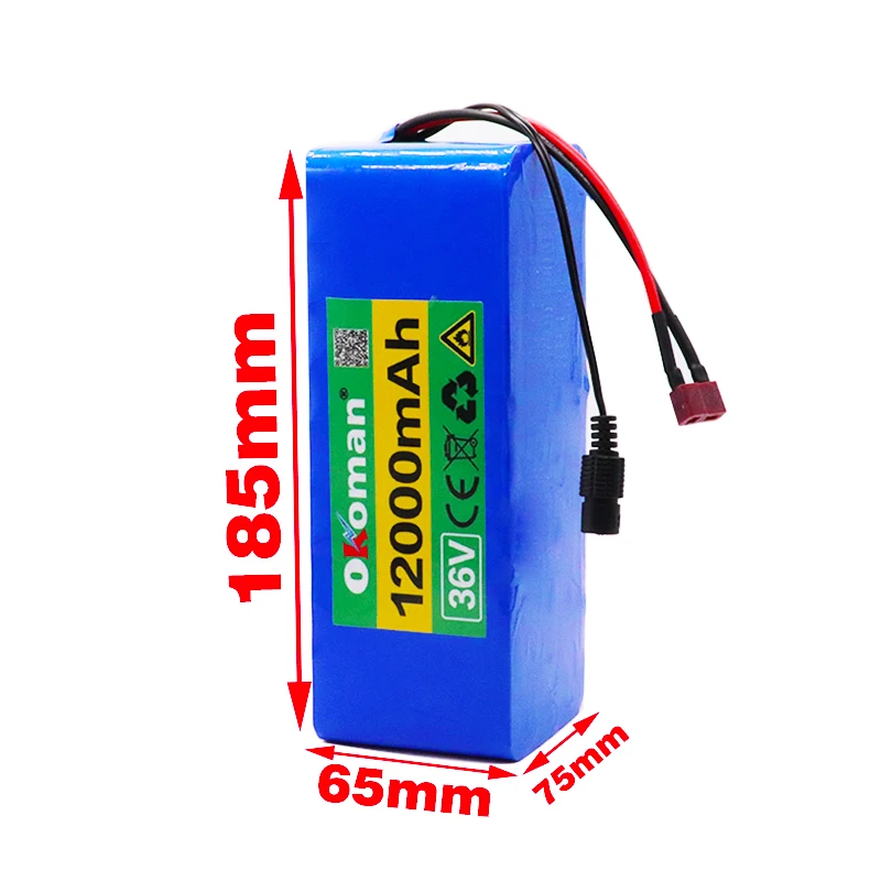 Okoman 36V 10S4P 12Ah 500W аккумулятор высокой мощности 42V 12000mAh 18650 литиевая аккумуляторная батарея электровелосипед электрический велосипед с BMS