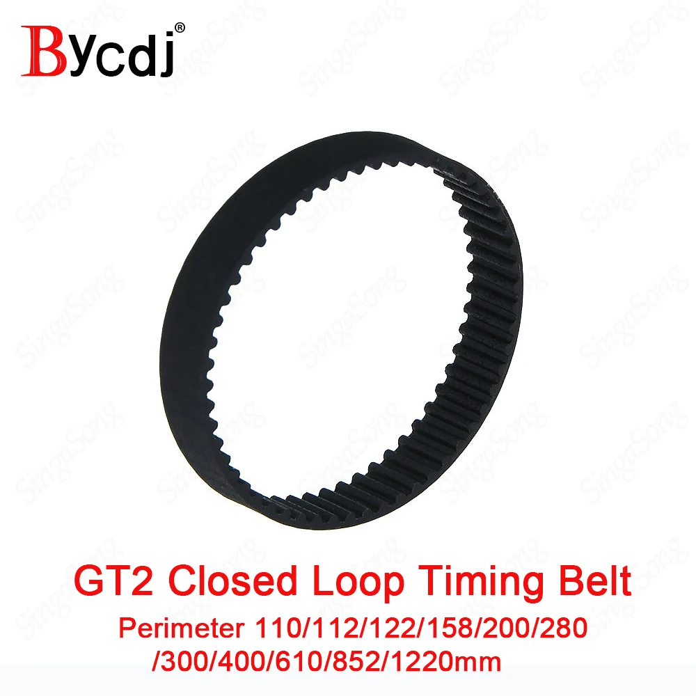 3D 프린터 부품 GT2 폐쇄 루프 타이밍 벨트 고무 2GT 6mm110 112 122 158 200 280 300 400 610 852 1220mm 동기식 벨트 부품