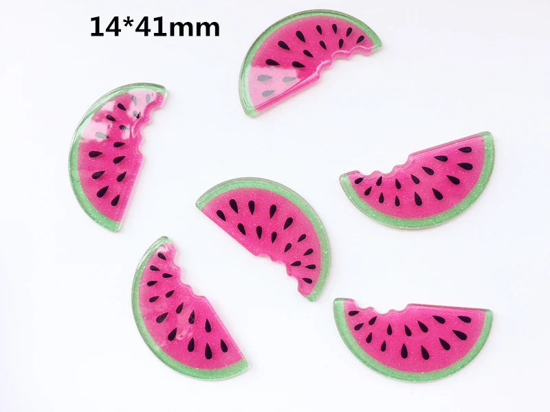 

Free shipping, Flat back resin flash powder watermelon Smiling face ice cream phone DIY decoration 10pcs no good luck