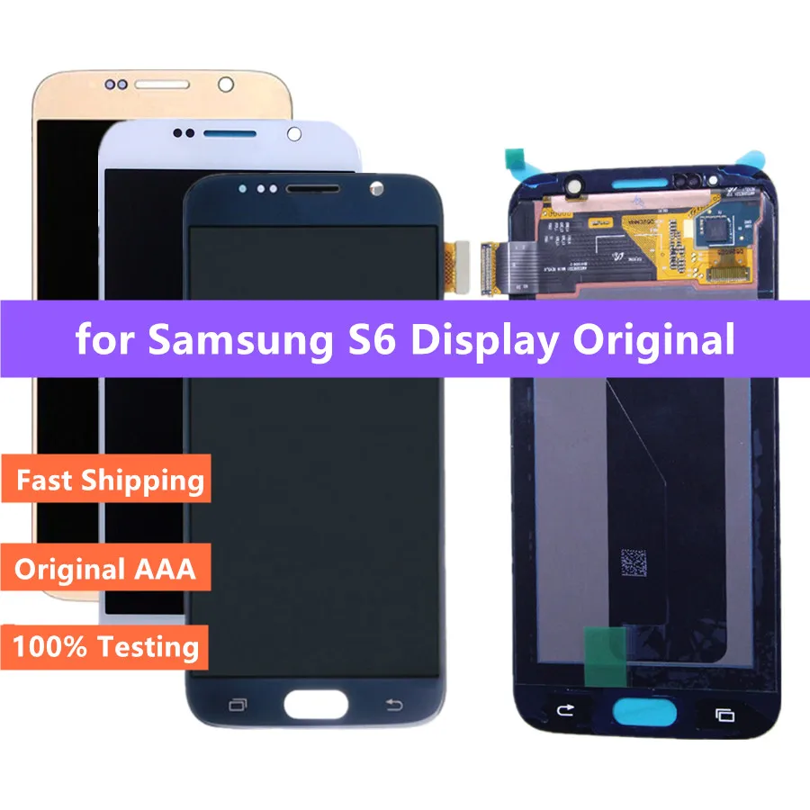 

LCD Screen Replacement for Samsung S6 Display Touch Screen Digitizer Assembly G920F G920A G920T G920P G920V G920R4