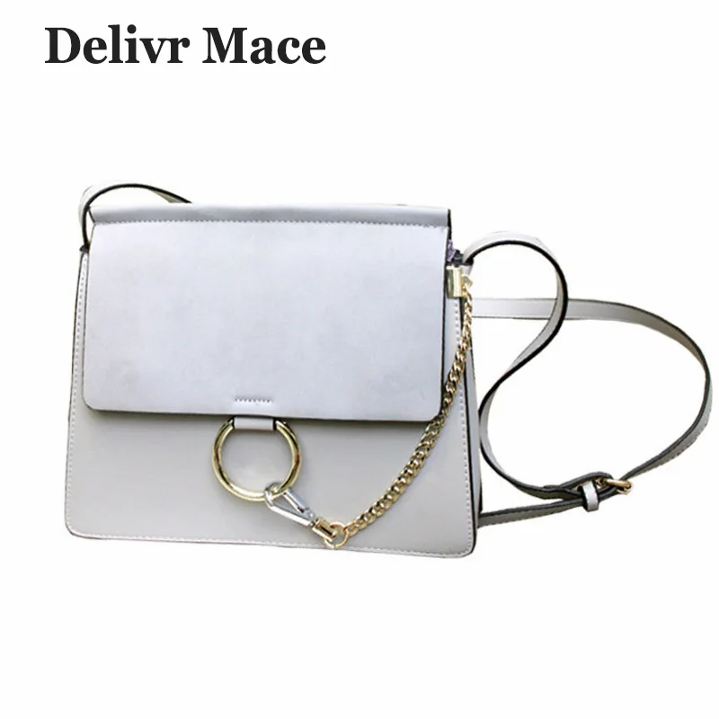 

Metal Ring Large Shoulder Bag Female Fashion Suede Leather Chain Women Messenger Bags Crossbody Big Bags For Women 2018 Newest