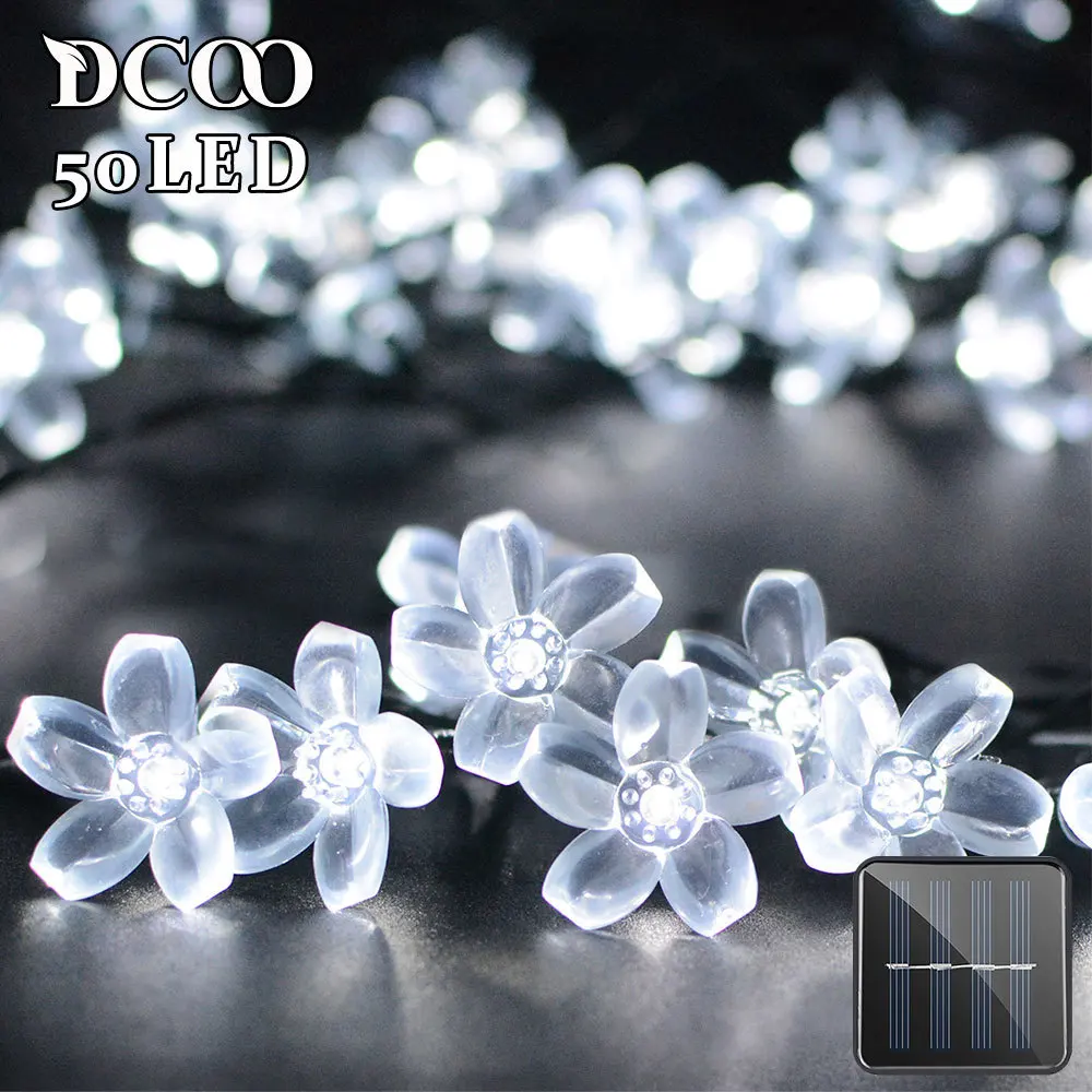 Dcoo Solar Led Lights 21Ft 50 Leds Fairy Flower Blossom Christmas Party Garden Light Lamp Outdoor huismerk kopen in de aanbieding Dcoo Solar Led Lights 21Ft 50 Leds Fairy Flower Blossom Christmas Party Garden Light Lamp Outdoor huismerk kopen in de aanbieding