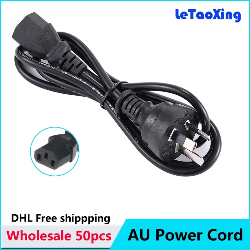 50pcs AU AC Power Cord Extension Adapter Cable 1.2m 4FT Australia Plug