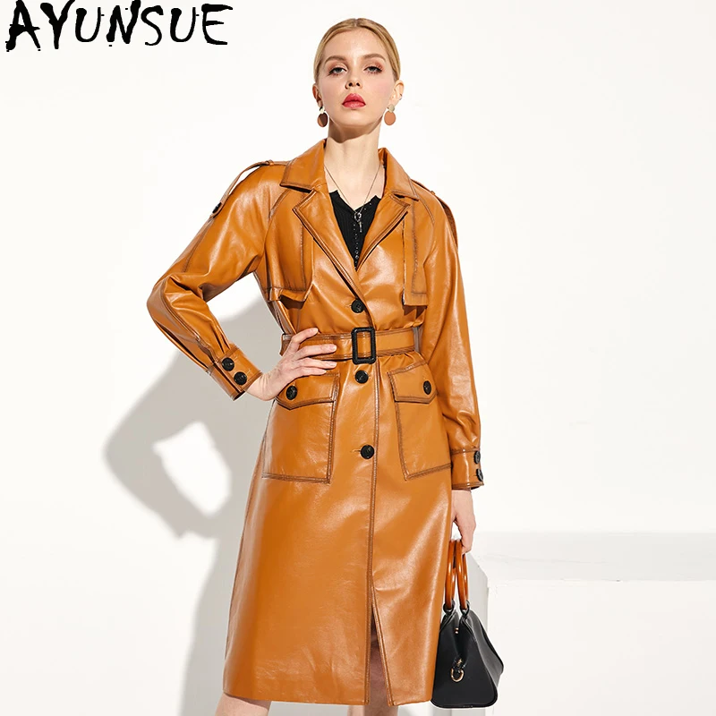 Genuine leather coat women autumn winter sheepskin jacket