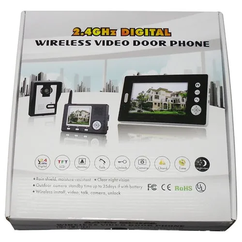 4v1 7 дюймов 2.4 ГГц Беспроводной видео Дверные звонки открыть замок двухстороннее домофон Системы видео-телефон двери