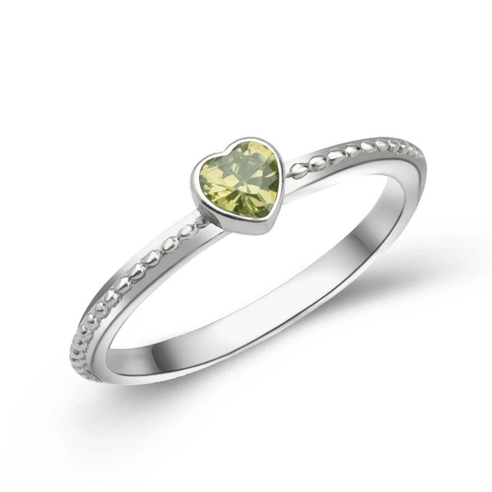 

green color ring heart sharp rings for girl as best gift