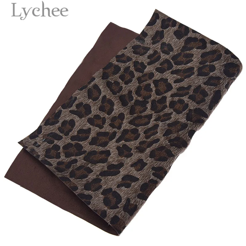 Lychee Life 21x29 см A4 с леопардовым принтом, меховая ткань с животным рисунком, синтетическая кожа, сделай сам, материал для сумок, одежды - Цвет: 2