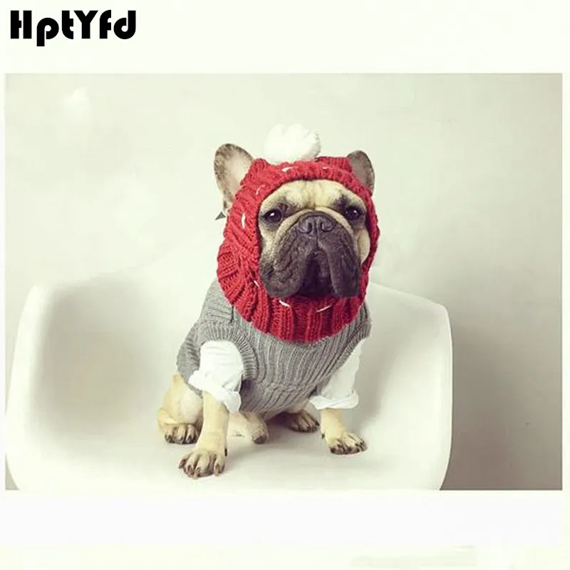 Buy Winter Dog Warm Caps Christmas Lovely Hats Costume Accessories Woolen Puppy Hat with Cute Ball Headwear for Small Medium Dogs