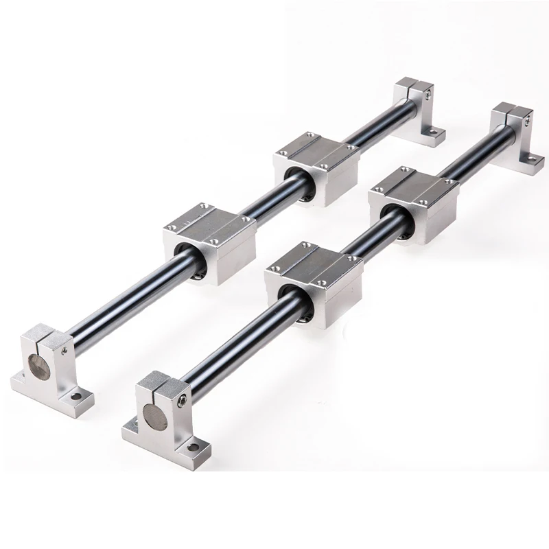 Pair Heavy duty 50mm diameter linear guide bearing slide rail rod 425mm travel 