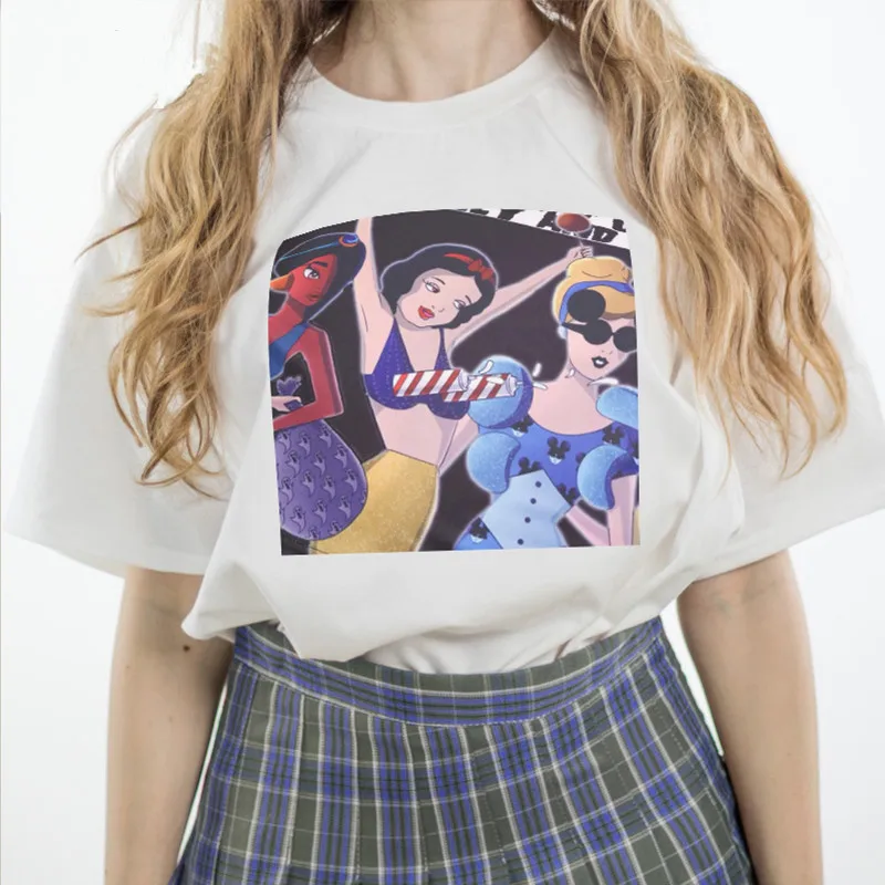 

Princess Cartoon Harajuku T Shirt summer female funny prank creative personality short-sleeved fashion T-shirt