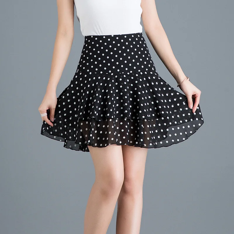 Новое поступление; летняя шифоновая юбка-пачка с оборками в Корейском стиле многослойная юбка на молнии с высокой талией 5 цветов;
