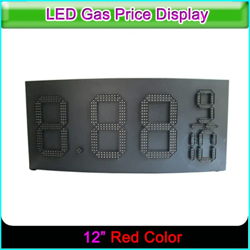 

12" Outdoor Gas Station Red Color LED Price Digital Sign with Light Box